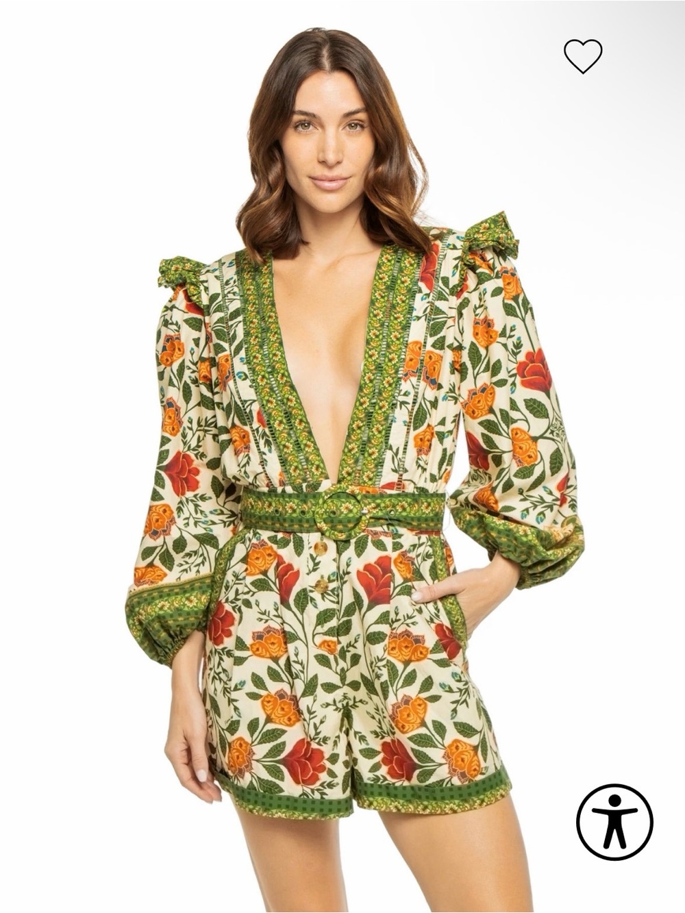 FARM Rio Floral Sand Garden Tapestry Organic Cotton Romper - Picture 2 of 3